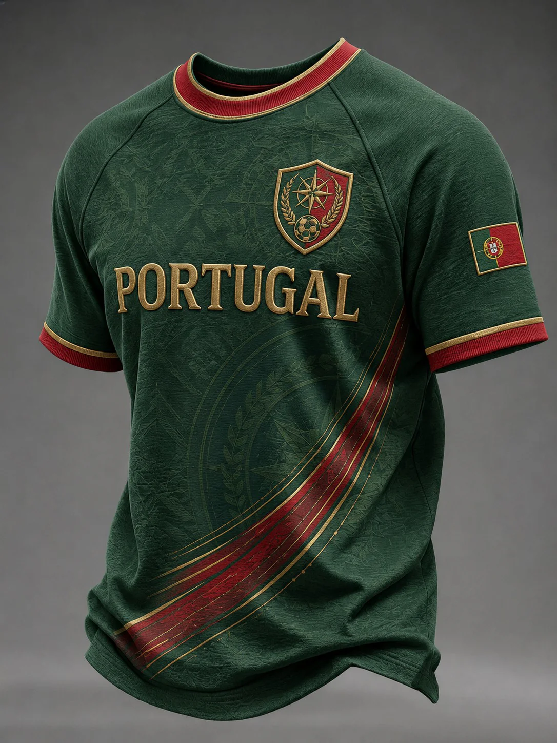 Men's Portugal Football Printed T-shirt