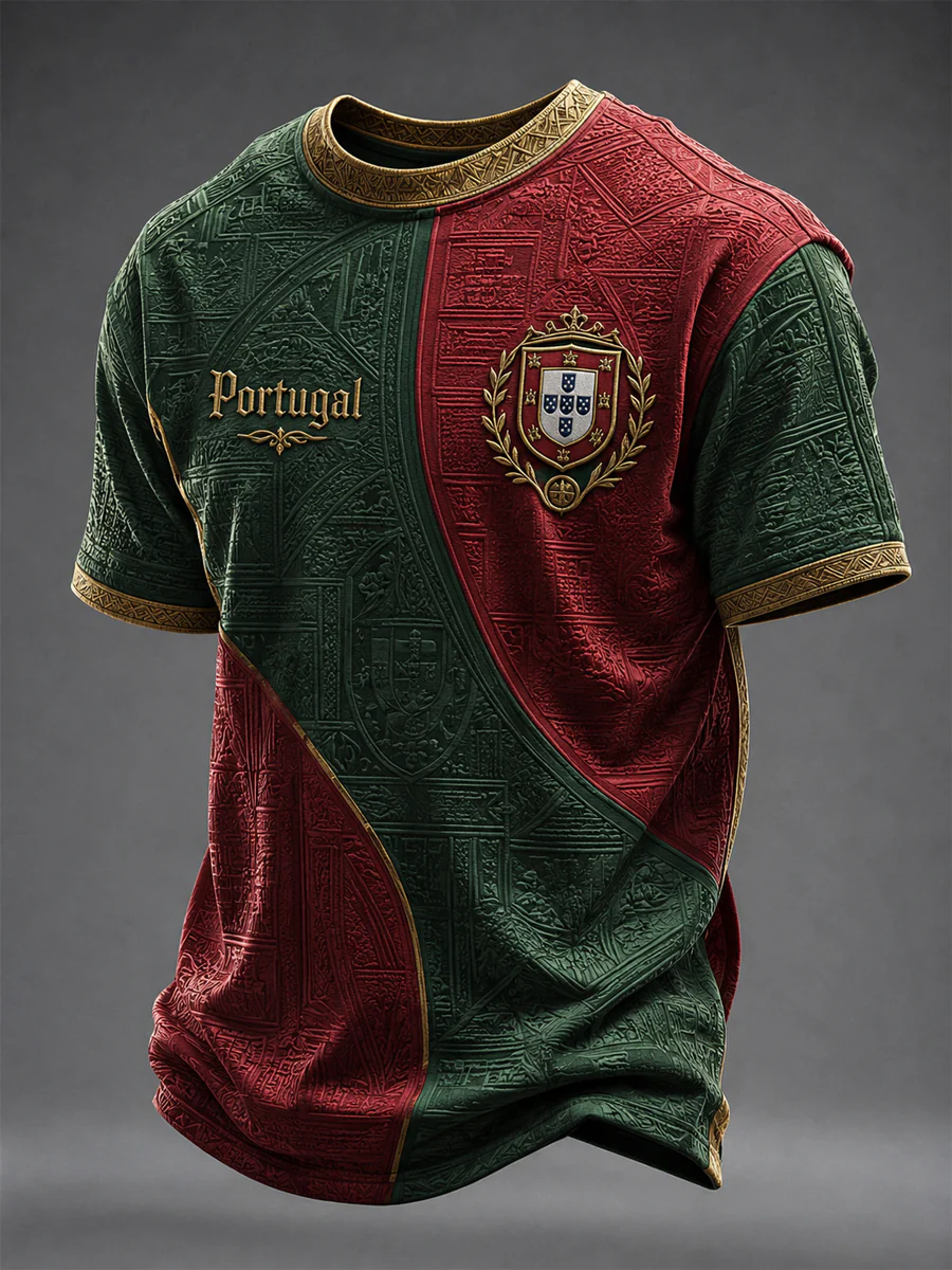 Men's Portuguese Football Printed T-shirt