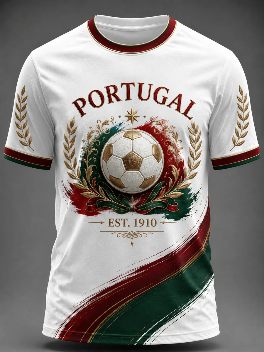 Men's Portuguese Football Printed T-shirt