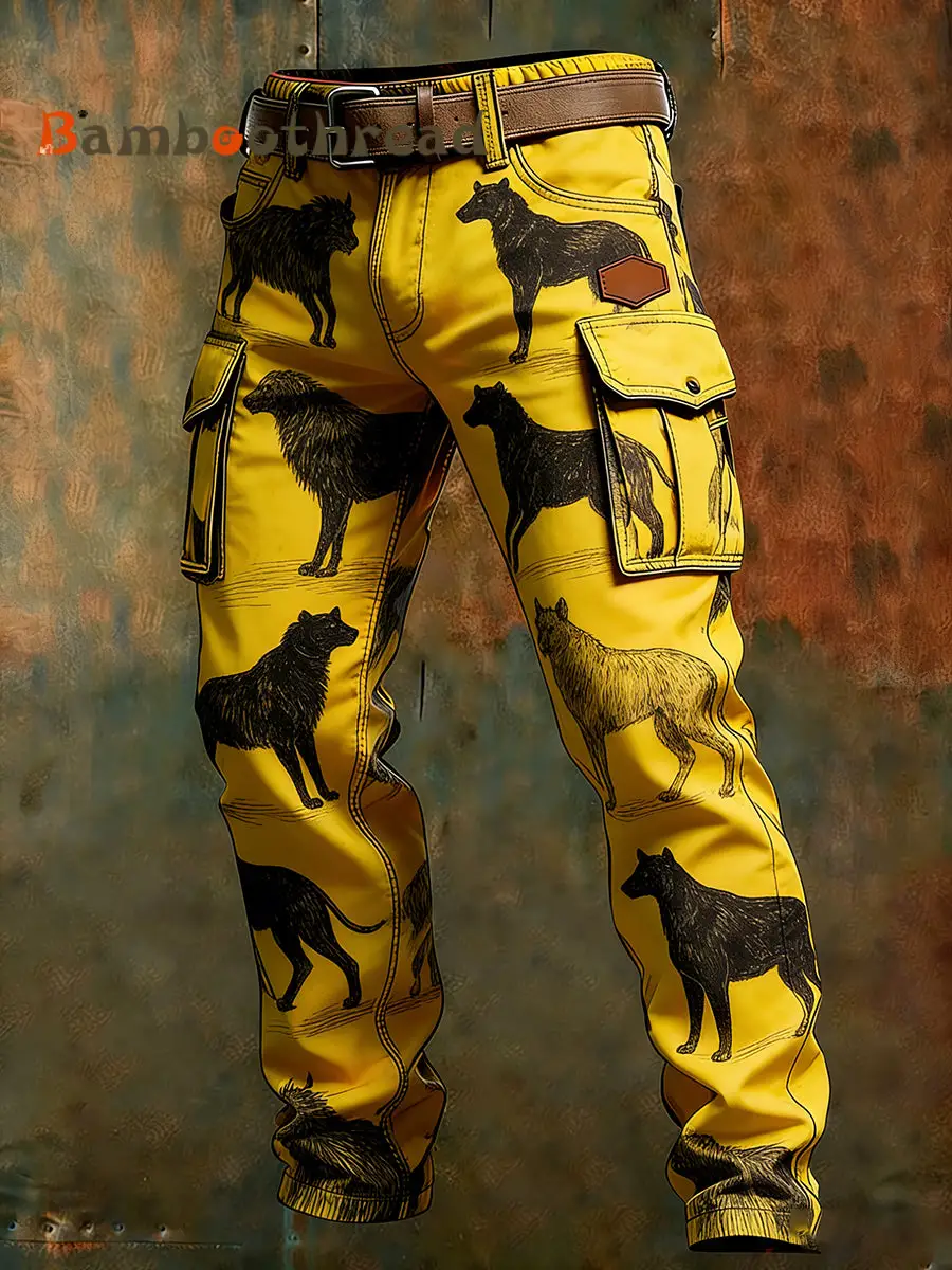 Men's Retro Business Style Casual Work Trousers