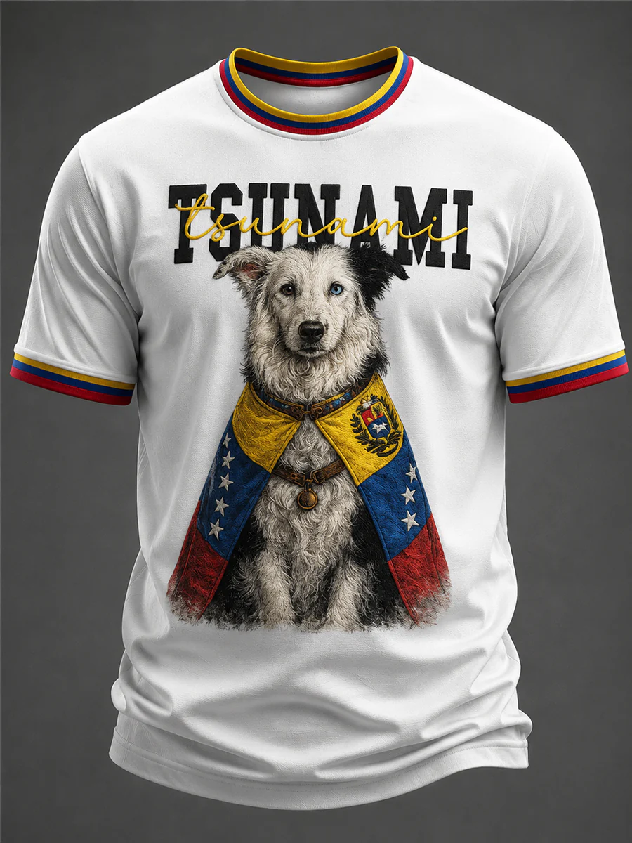 Men's Venezuela Hero Dog Tsunami Patriotic Dog Lover T-Shirt
