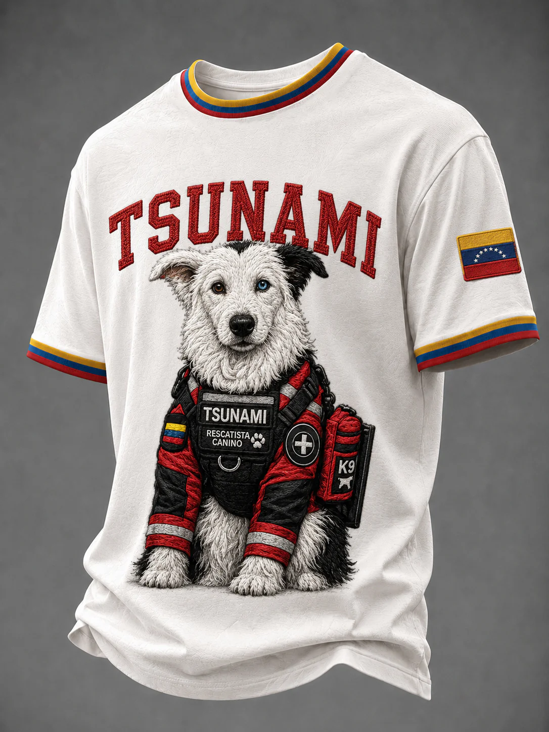 Men's Venezuela Hero Dog Tsunami Patriotic Dog Lover T-Shirt - Image 2