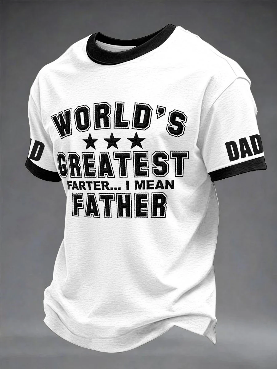 Men's"World’s Greatest Father” Father's Day Fun Casual Unisex T-shirt