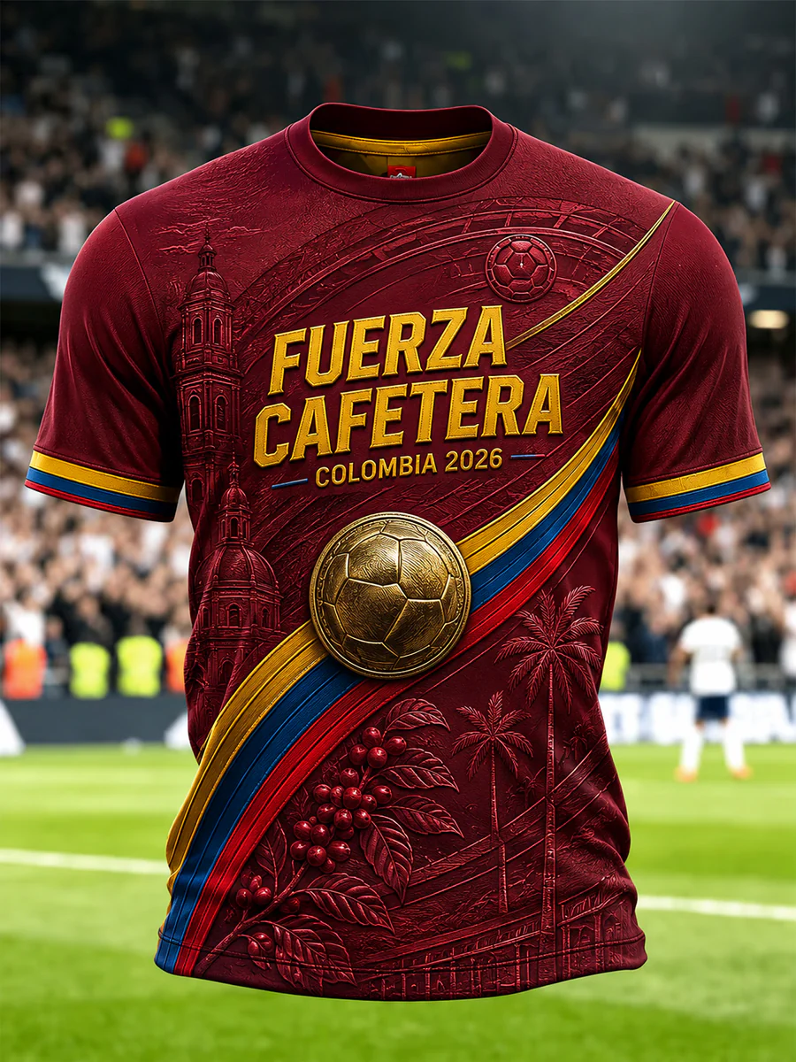 Retro Colombia Soccer Fan Casual T-Shirt