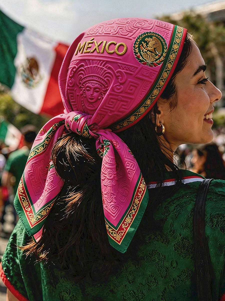 Unisex Mexico Football Lover Art Printed Bandana - Image 3