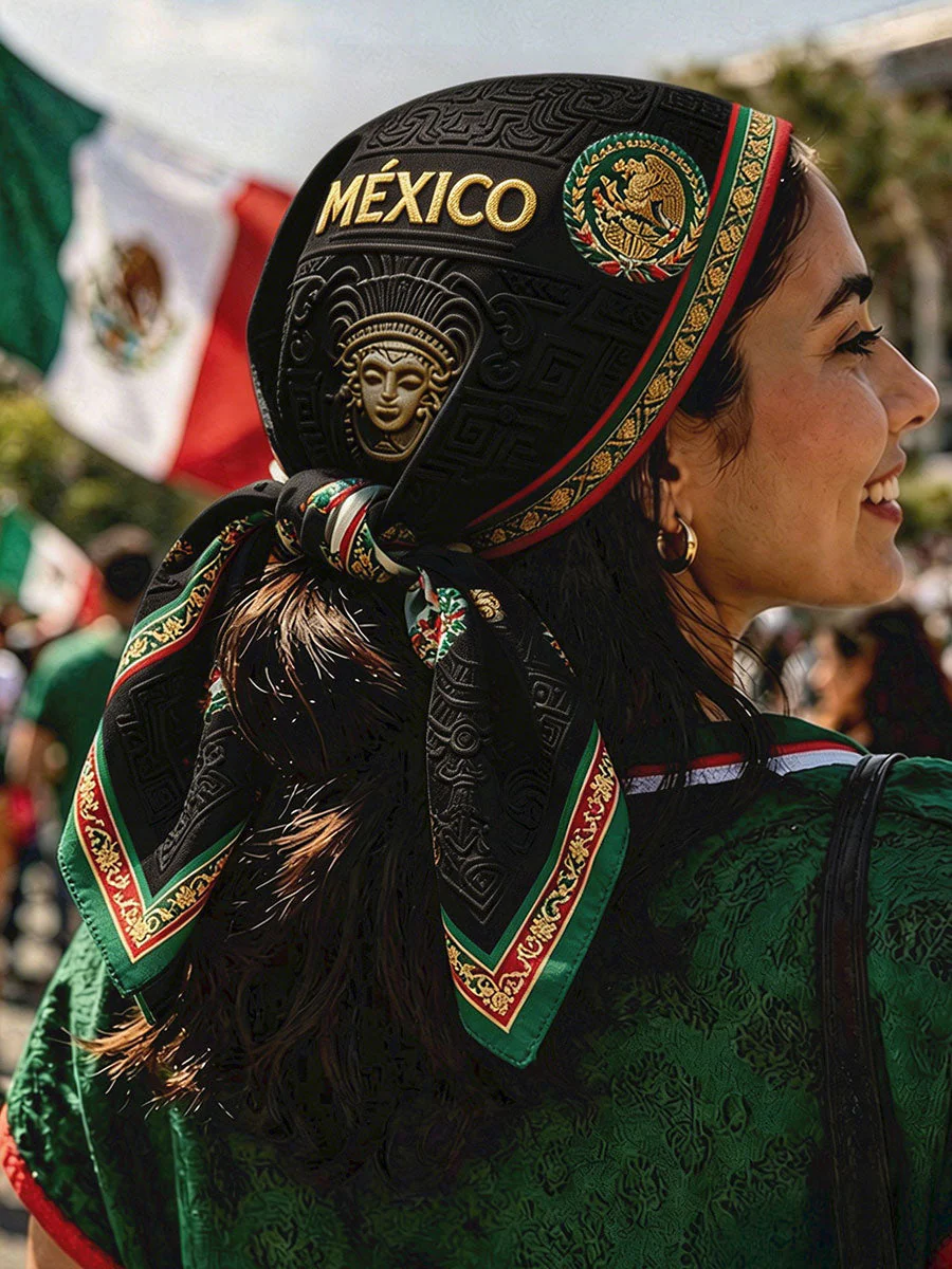 Unisex Mexico Football Lover Art Printed Bandana - Image 5