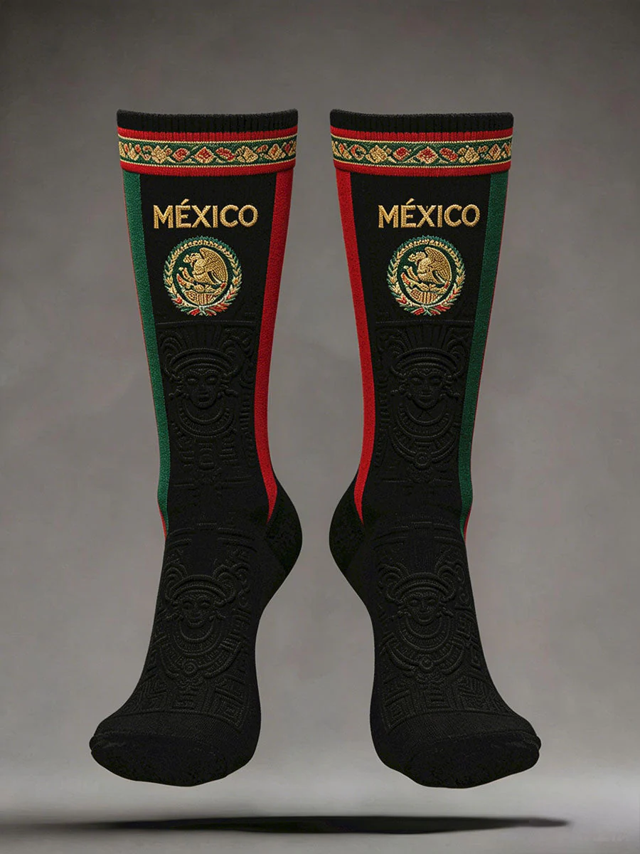 Unisex Mexico Football Lover Art Printed Socks - Image 3