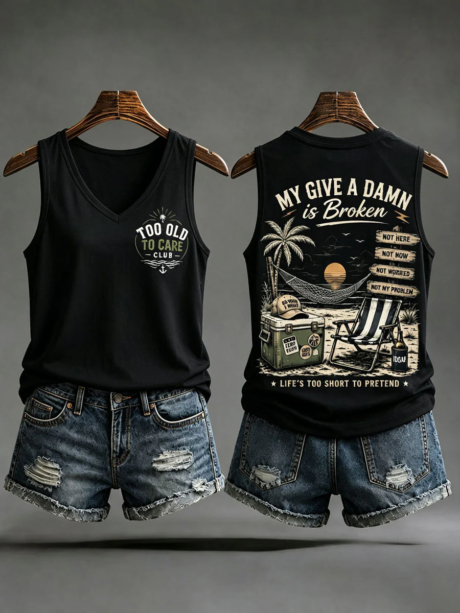 Women’s 'my give a damn is broken' tank tops - Image 3