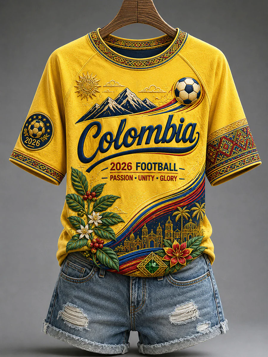 Women's 2026 Colombian Football Style T-shirt