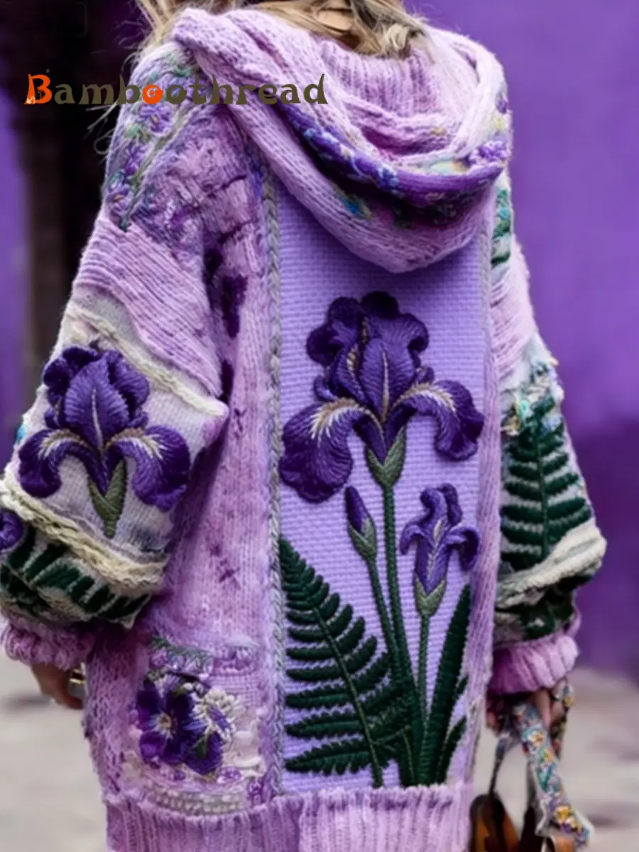 Women's Alzheimer's Disease Prevention and Control Campaign: Floral Button-Up Hooded Sweater
