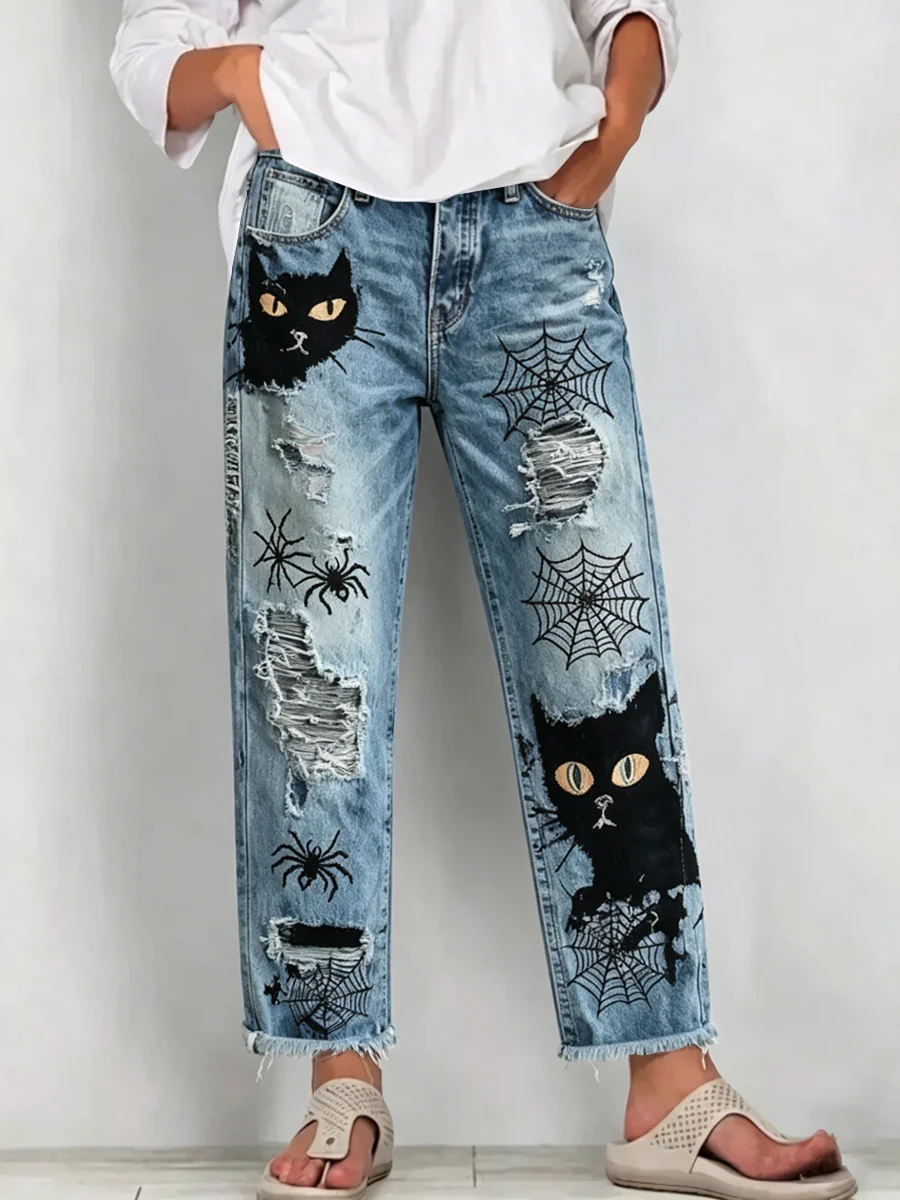 Women's  Animal Art Print Jeans