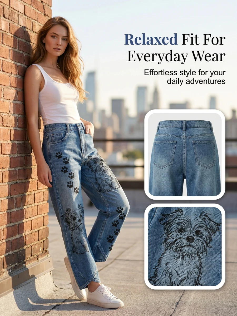 Women's Animal Art Print Trousers - Image 7