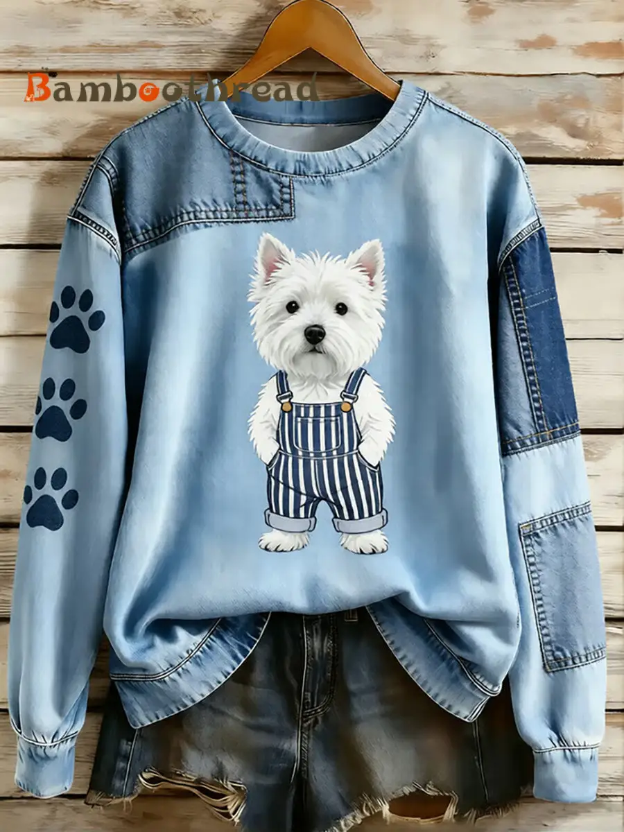 Women's Animal Lovers Dog Print Sweatshirt