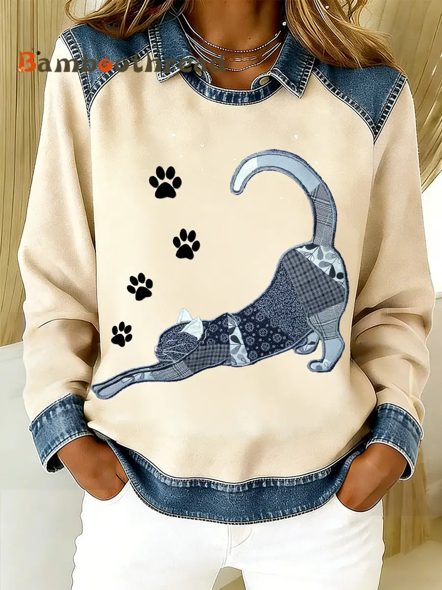 Women's Animal Print Flannel Warm Sweatshirt