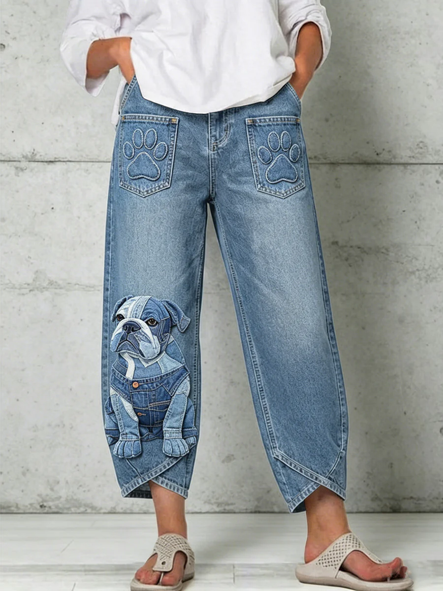 Women's Art Print Flared Trousers