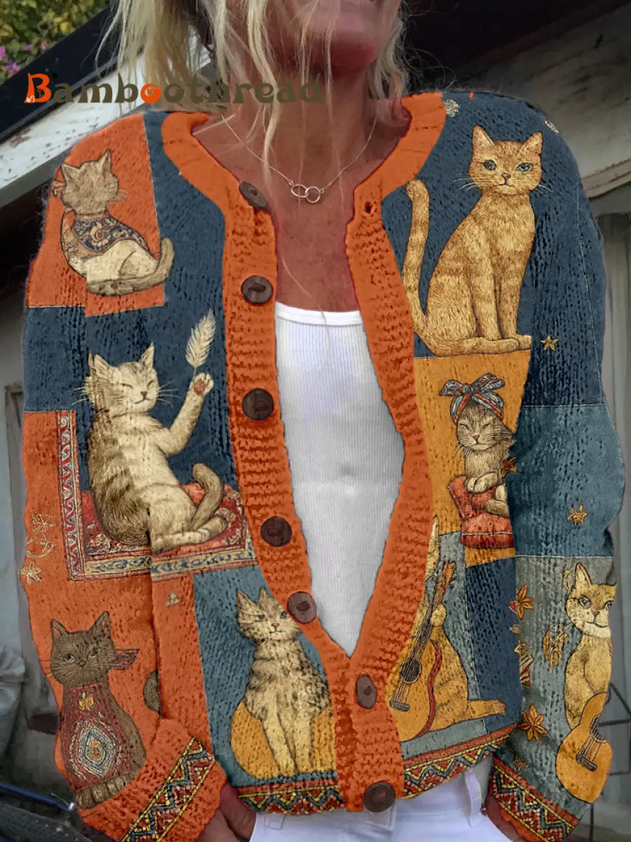 Women's Autumn Cats Cardigan