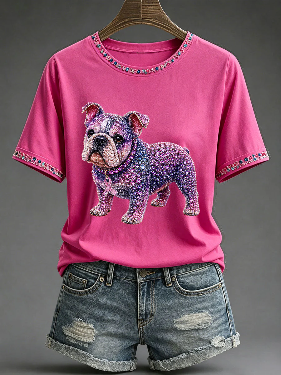 Women's Breast Cancer Awareness Print Casual T-Shirt - Image 2