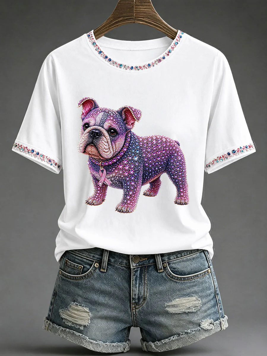 Women's Breast Cancer Awareness Print Casual T-Shirt - Image 3