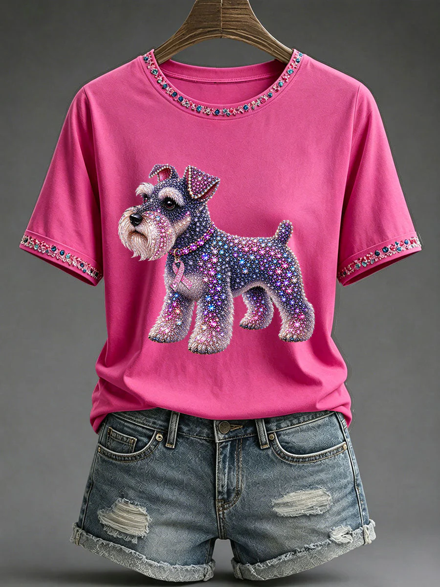 Women's Breast Cancer Awareness Print Casual T-Shirt - Image 2