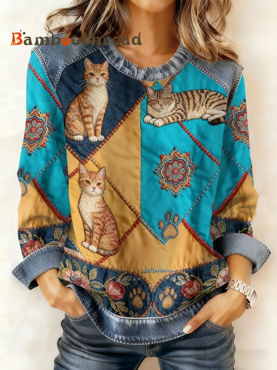 Women's Casual Patchwork Animal Print Hooded Sweatshirt