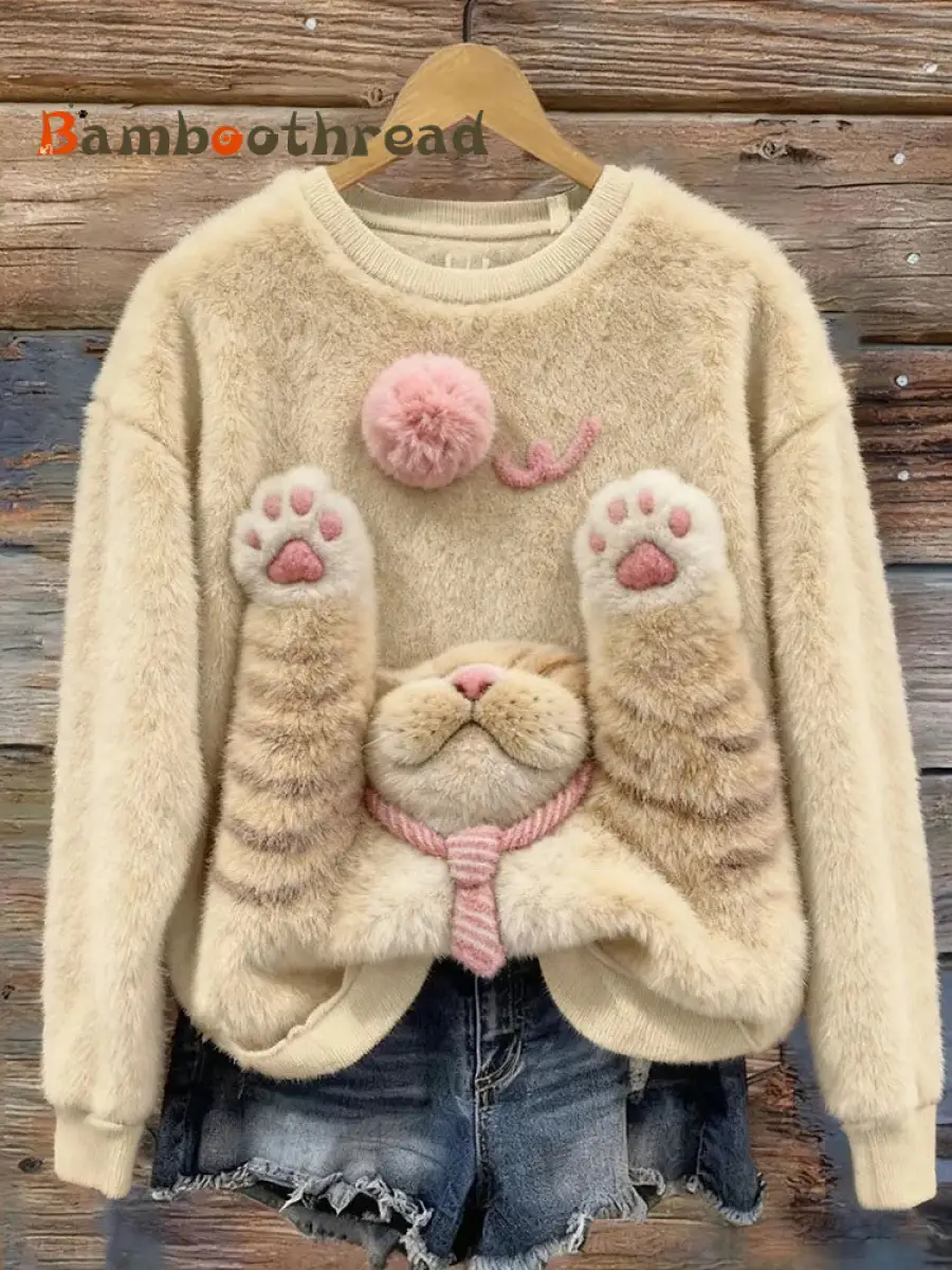 Women's Cat Printed Sweater