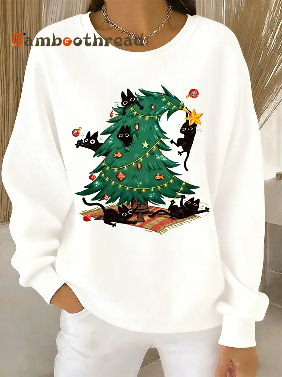 Women's Christmas Animal Art Print Sweatshirt