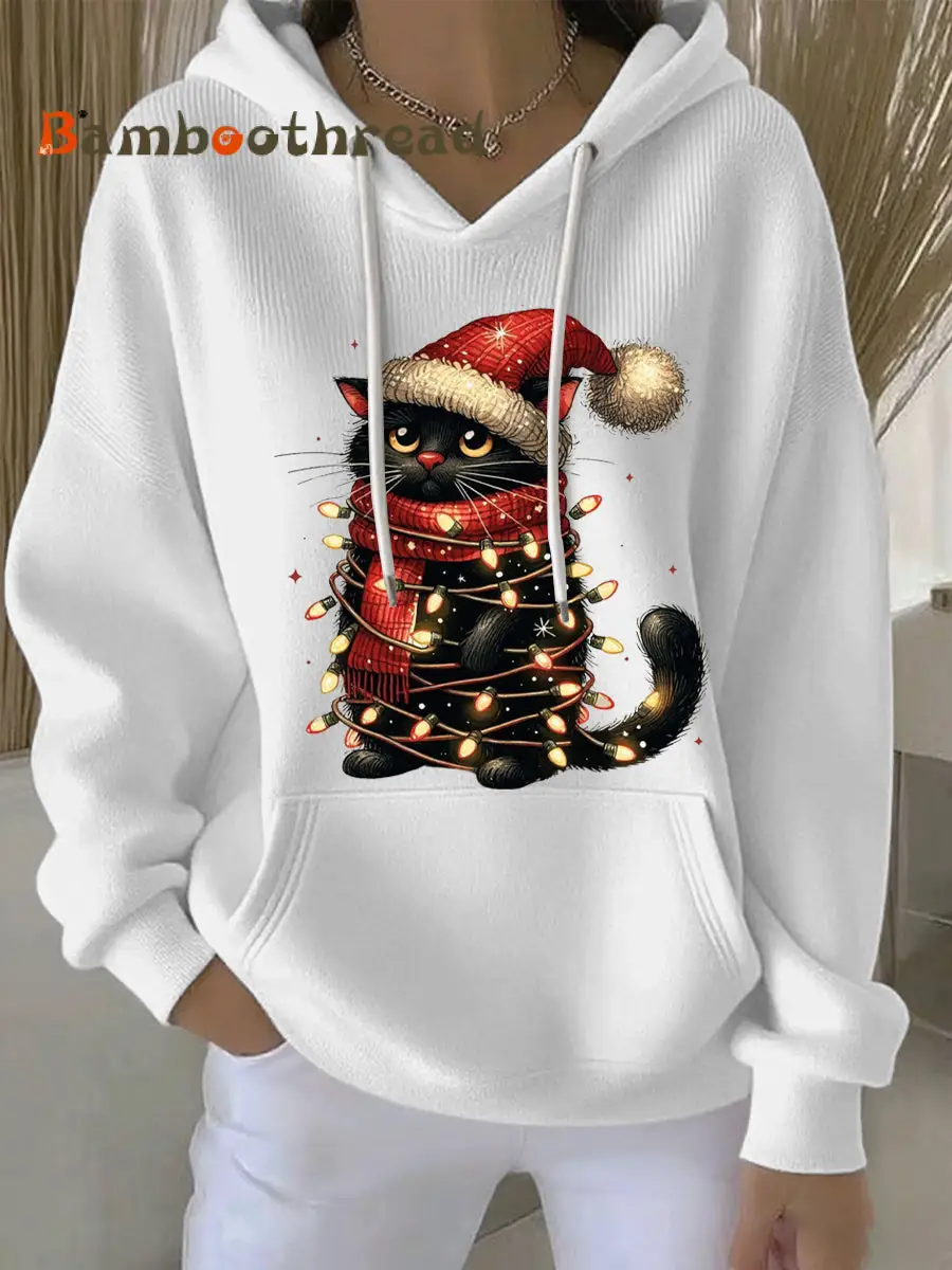 Women's Christmas Print Casual Hoodie - Image 2