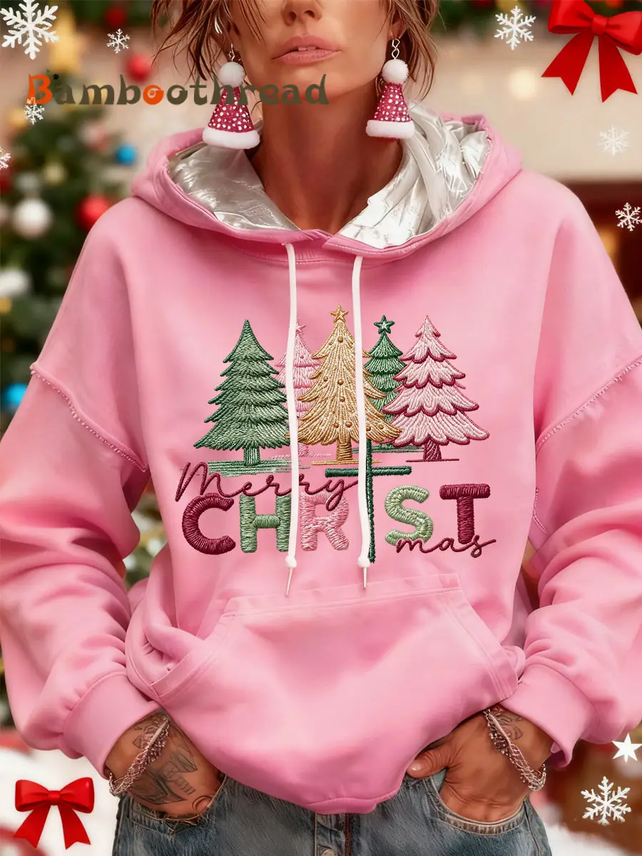 Women's Christmas Tree Print Casual Sweatshirt - Image 3