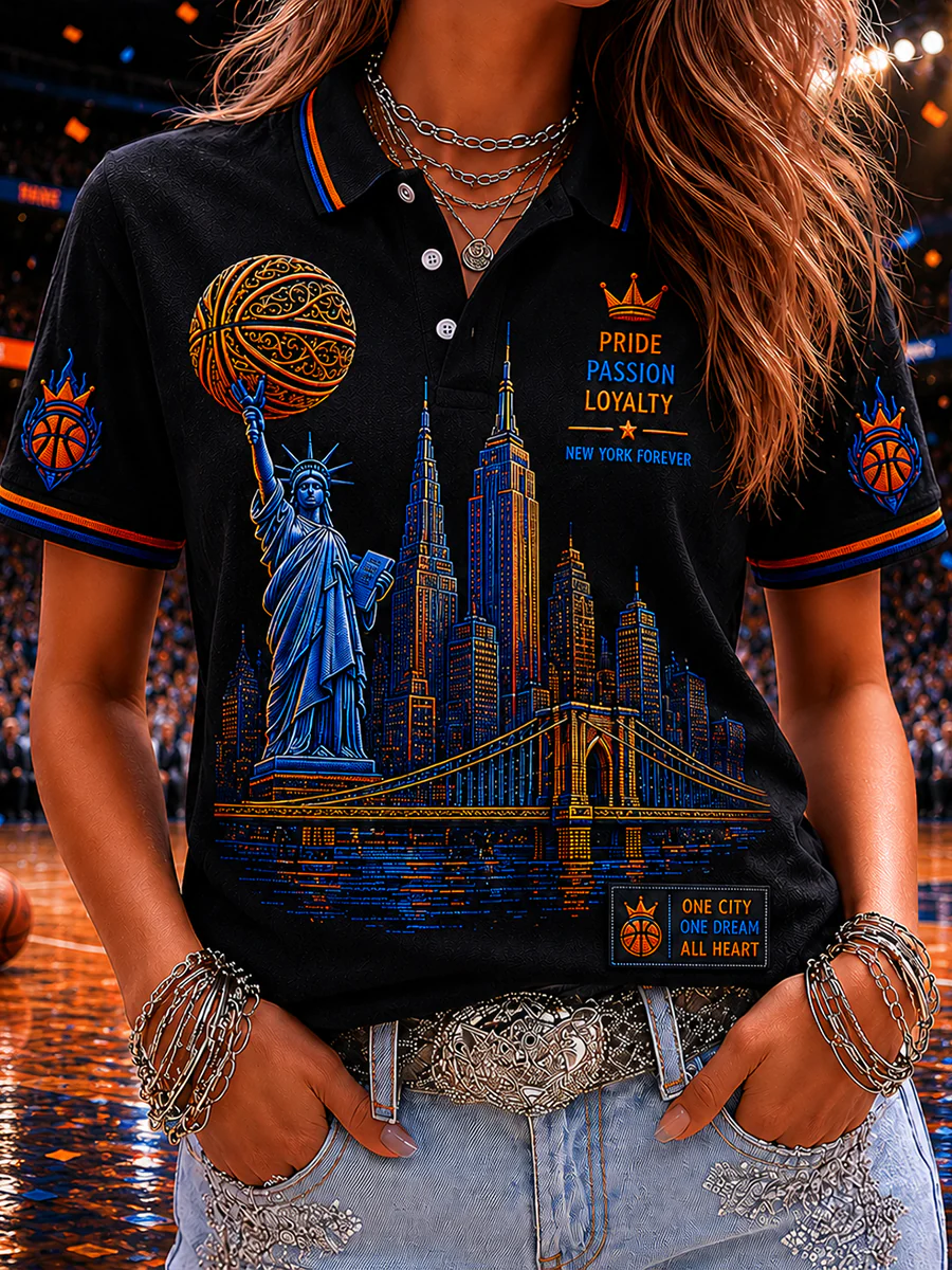 Women's Classic Basketball Fan Graphic Short Sleeve Top