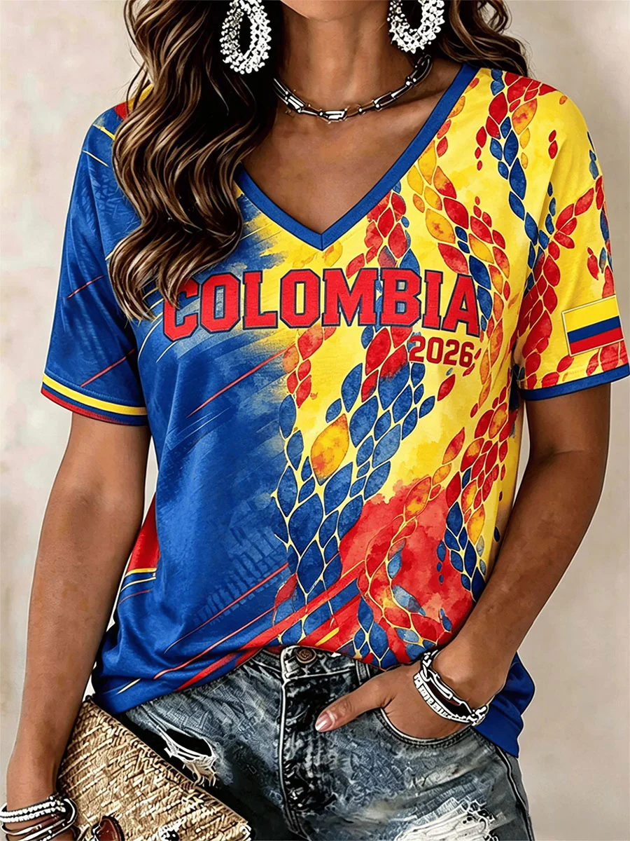 Women's Colombian football casual T-shirt - Image 2
