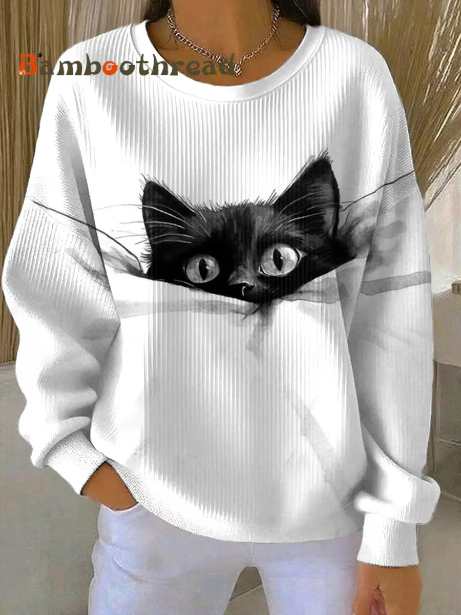 Women's cute cat Printed Tops