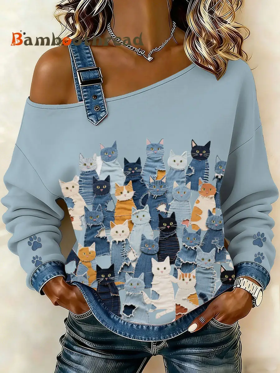 Women's Denim Kitten Top