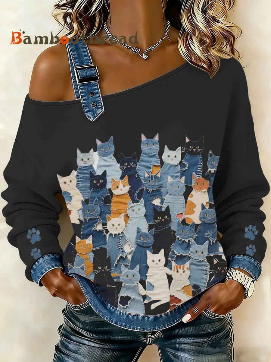 Women's Denim Kitten Top - Image 4