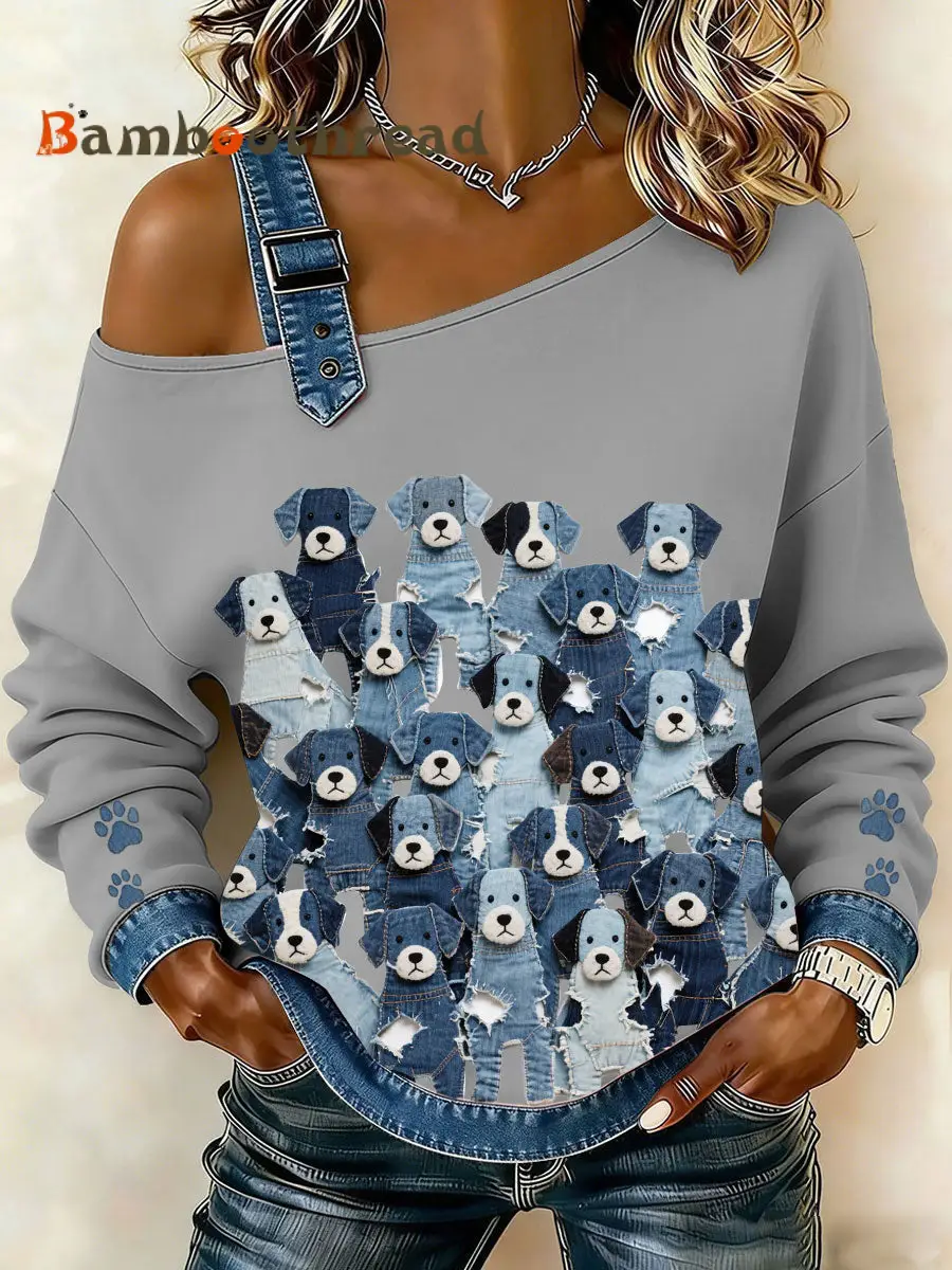 Women's Denim Puppy Top - Image 3