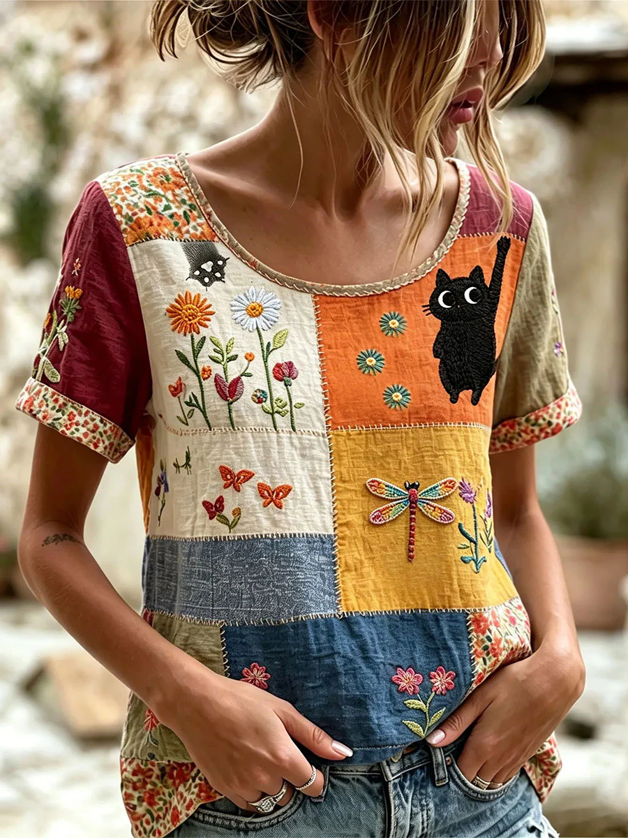 Women's Elegant Cotton-Linen Top