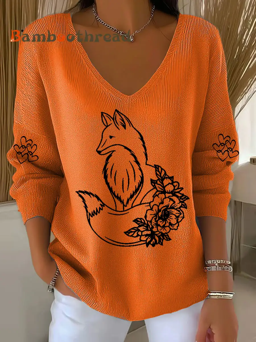 Women's Fox Print Casual Top