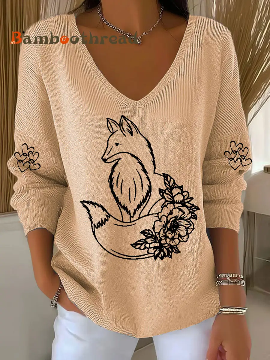 Women's Fox Print Casual Top - Image 7