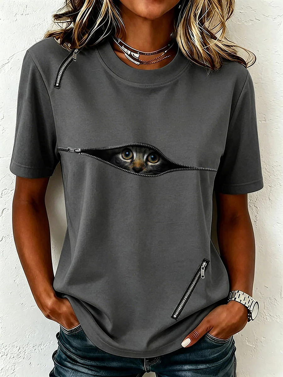 Women's Funny Cat T-Shirt - Image 2