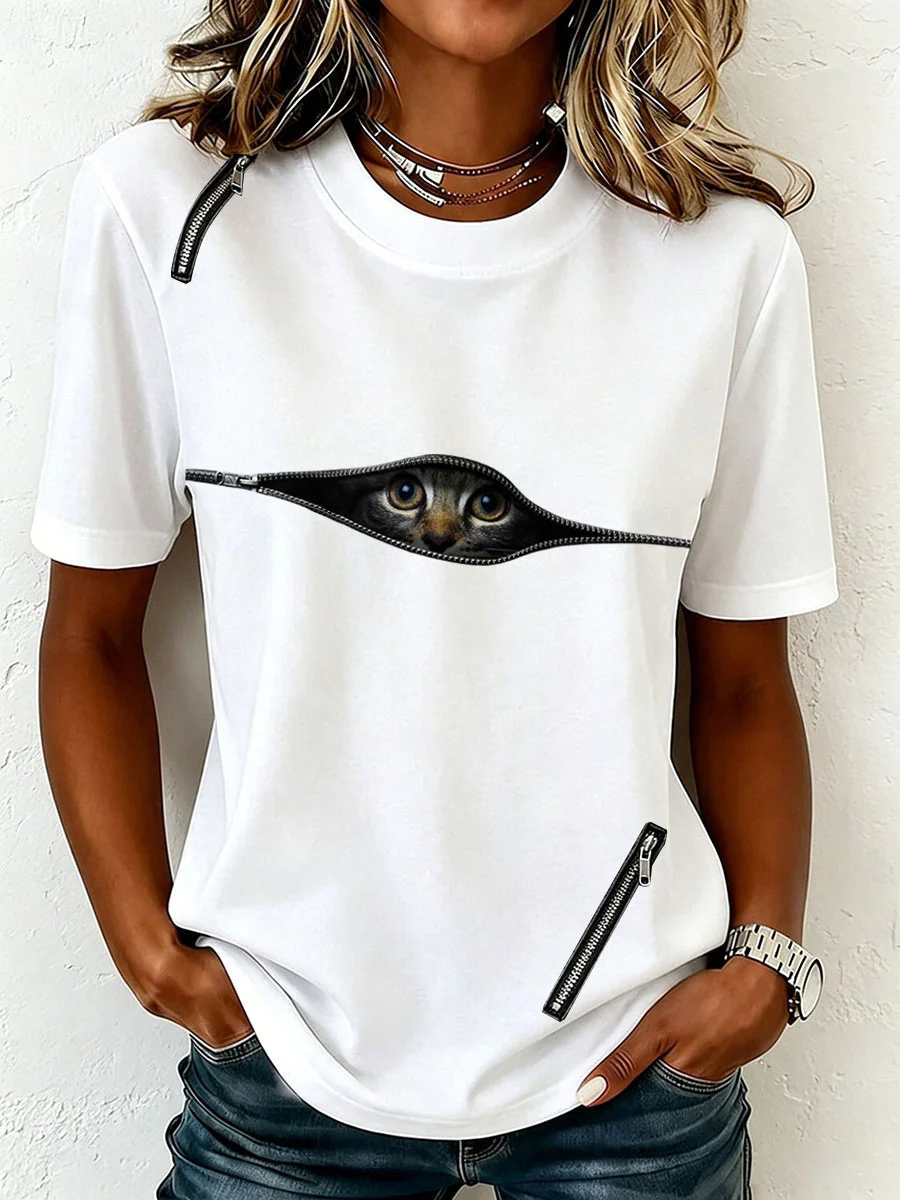 Women's Funny Cat T-Shirt - Image 3