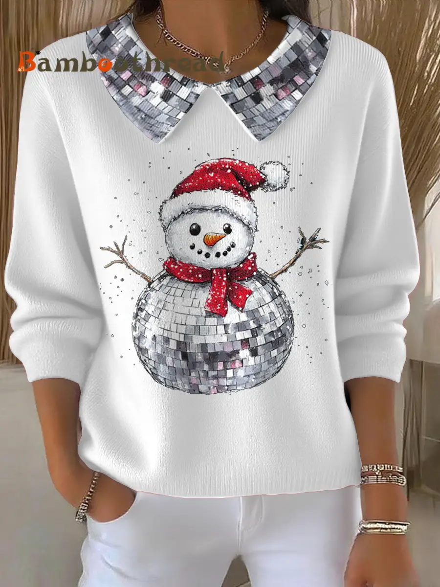 Women's Funny Christmas Santa Art Printed Tops - Image 2