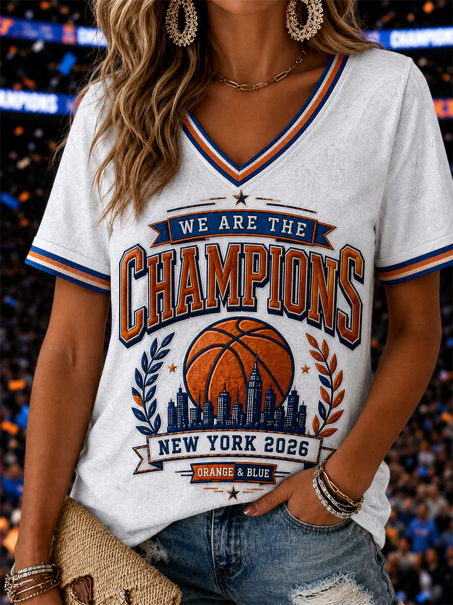 Women's Gift For Football Fans Print Casual V-Neck Tee