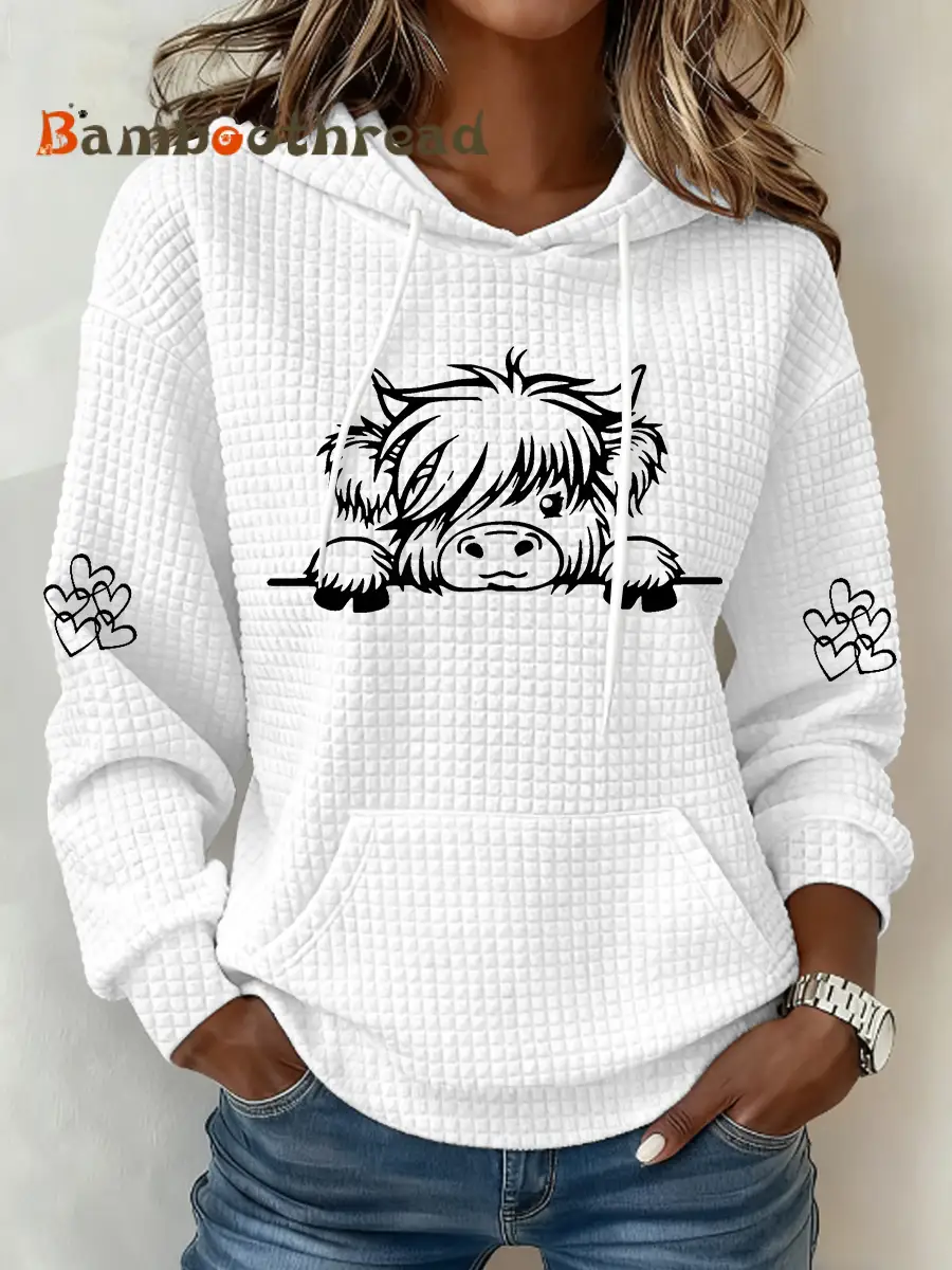 Women's Highland Cow Print Casual Top