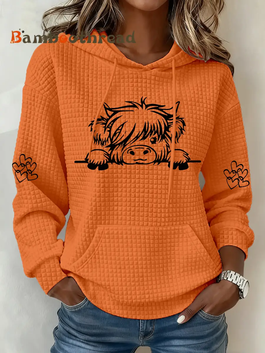 Women's Highland Cow Print Casual Top - Image 2