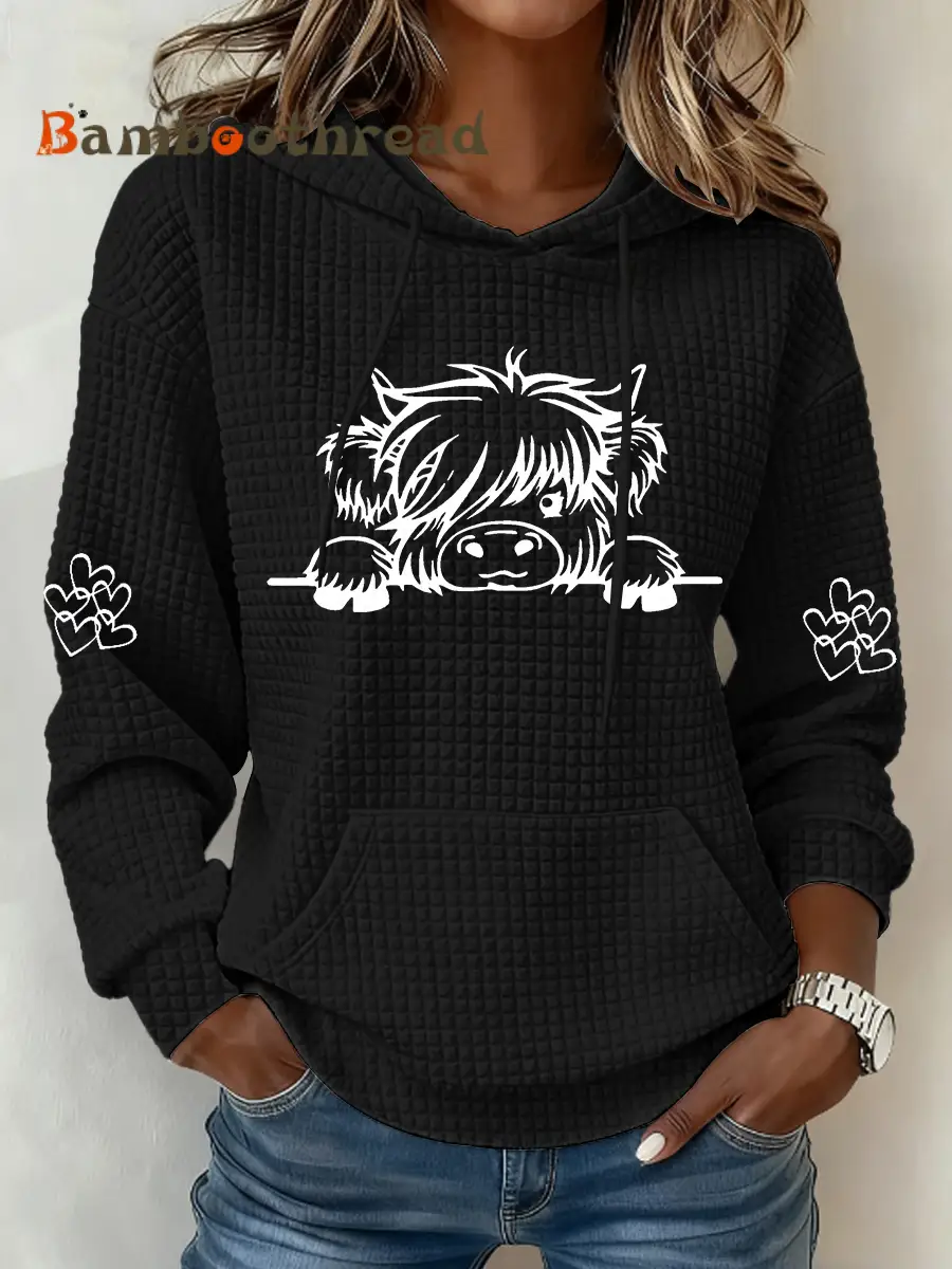 Women's Highland Cow Print Casual Top - Image 3