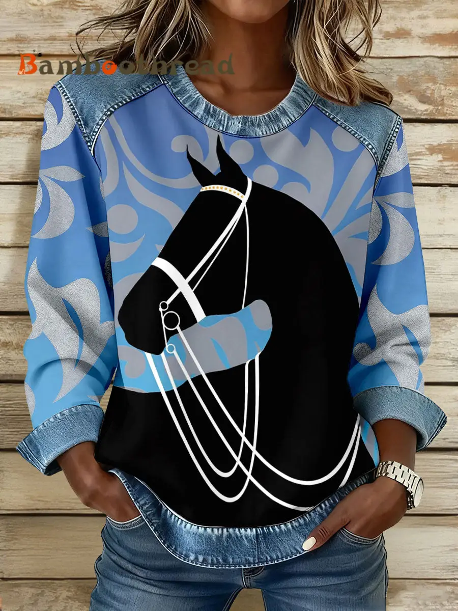 Women's Horse Art Print Sweatshirts