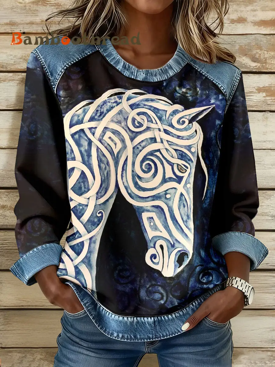 Women's Horse Art Print Sweatshirts