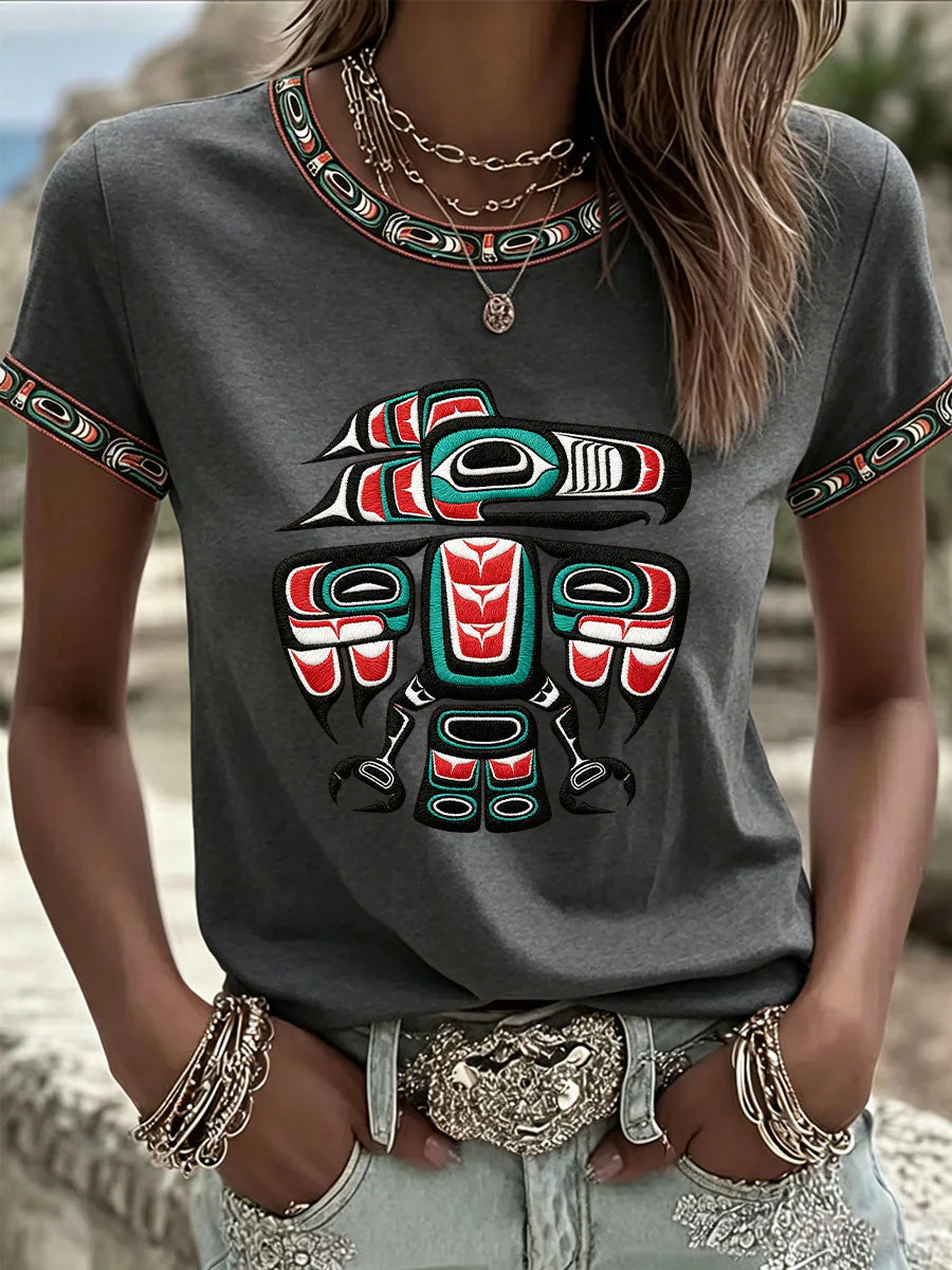 Women's Indigenous Art Casual T-shirt - Image 4
