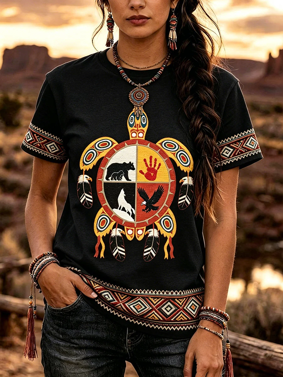 Women's Indigenous Art T-Shirt - Image 3