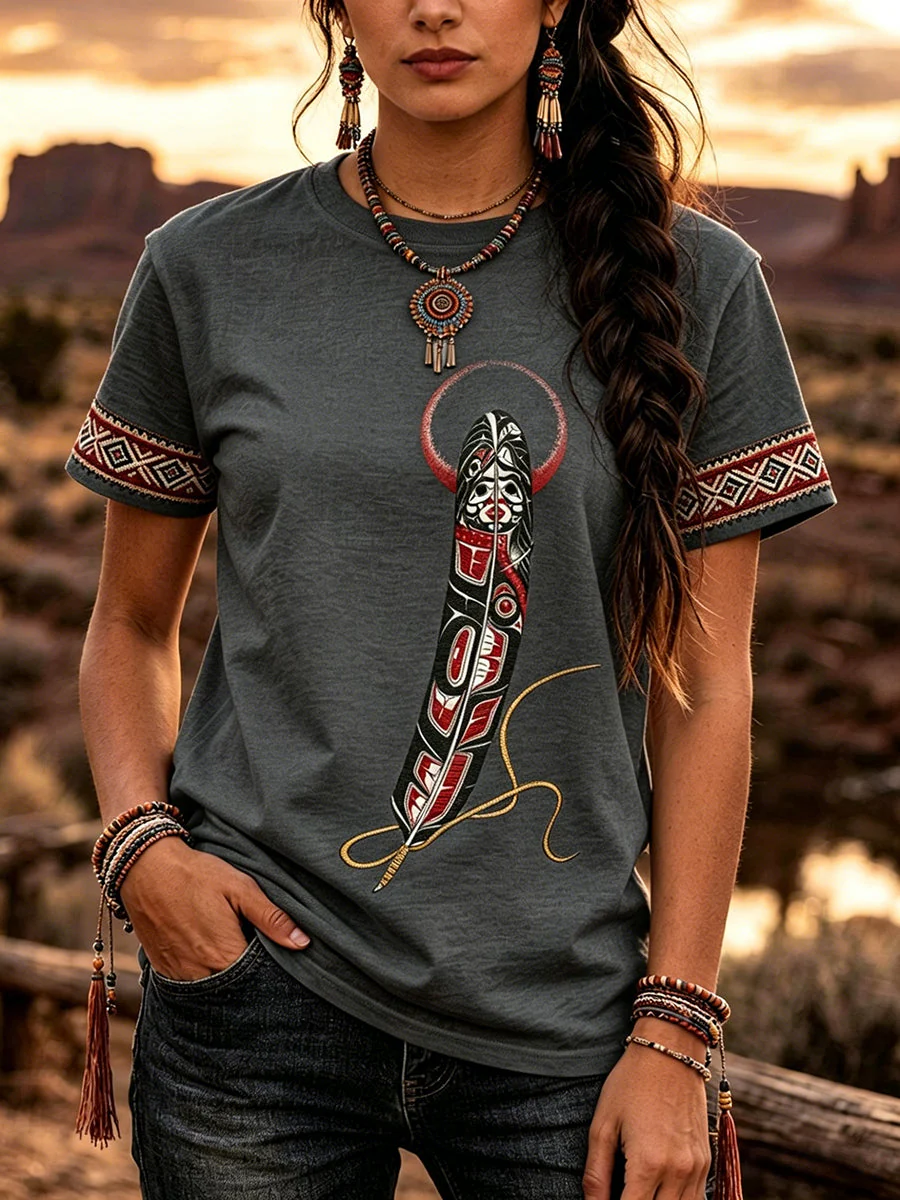 Women's Indigenous Art T-Shirt - Image 4