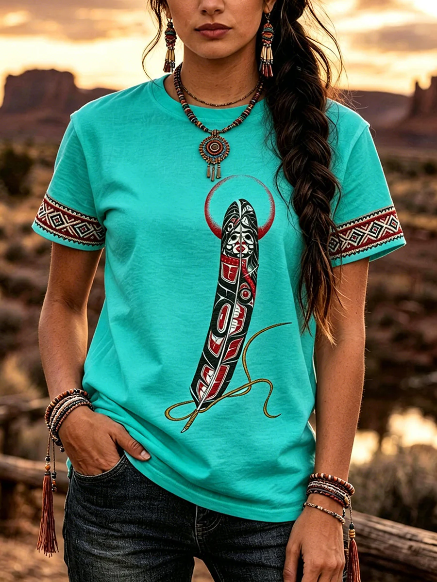 Women's Indigenous Art T-Shirt - Image 5